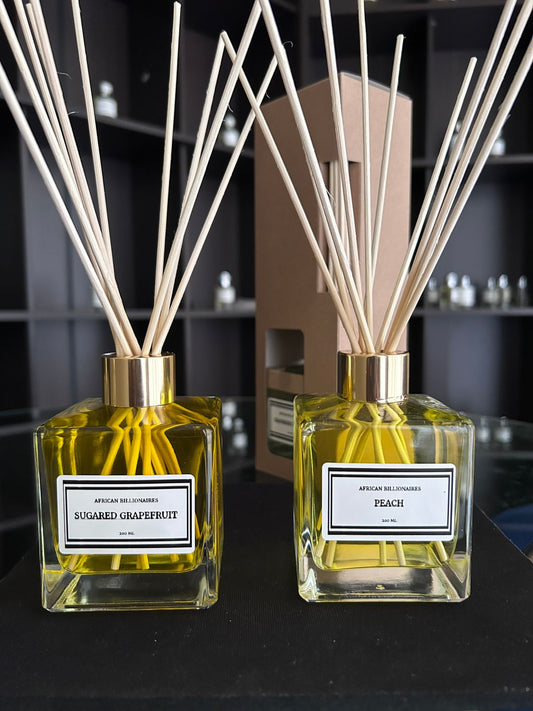 Peach and Sugared Grapefruit reed diffusers- two 200ml bottles combo