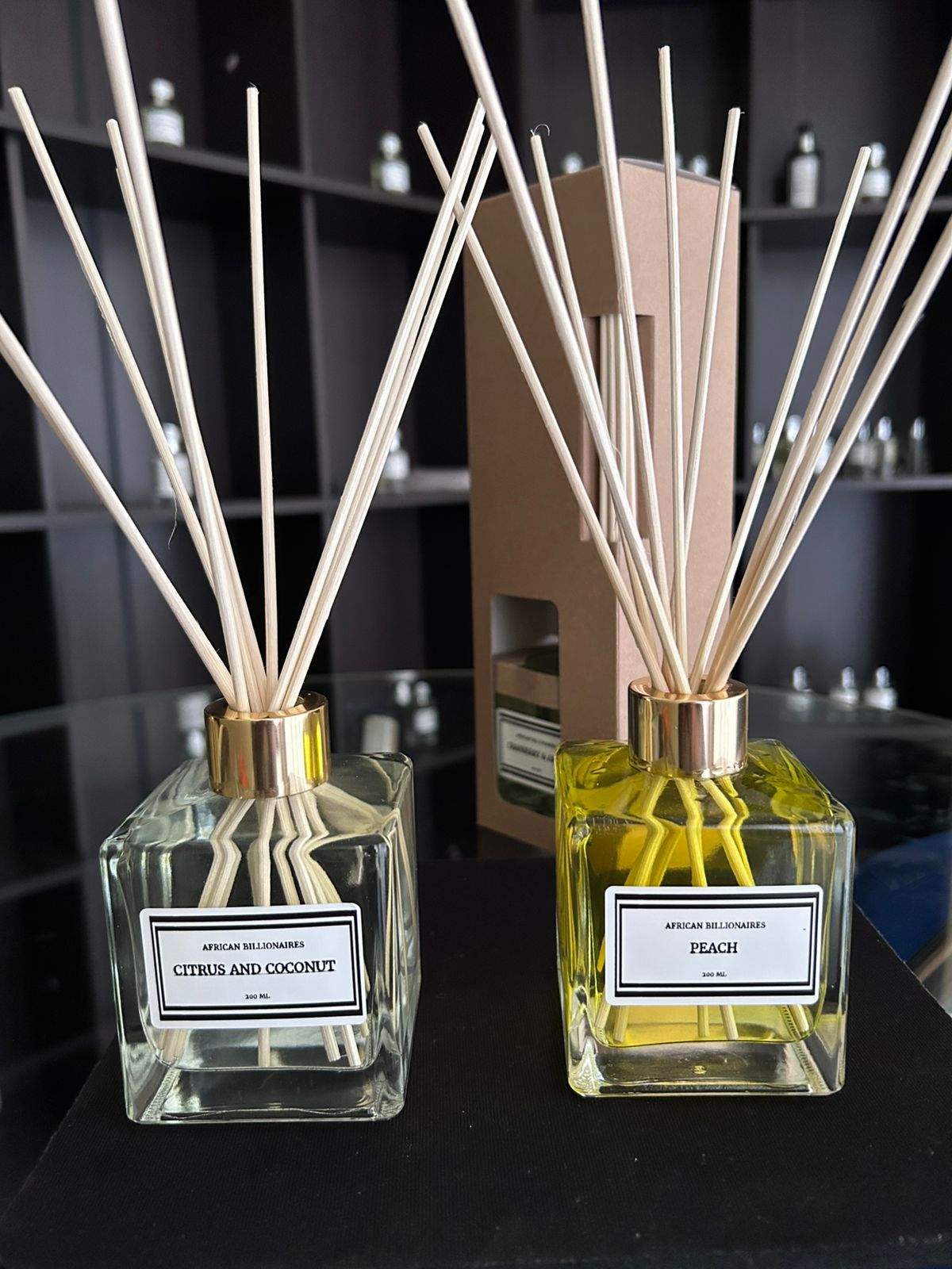 Peach and Citrus & Coconut reed diffusers - two 200 ml bottles combo ...